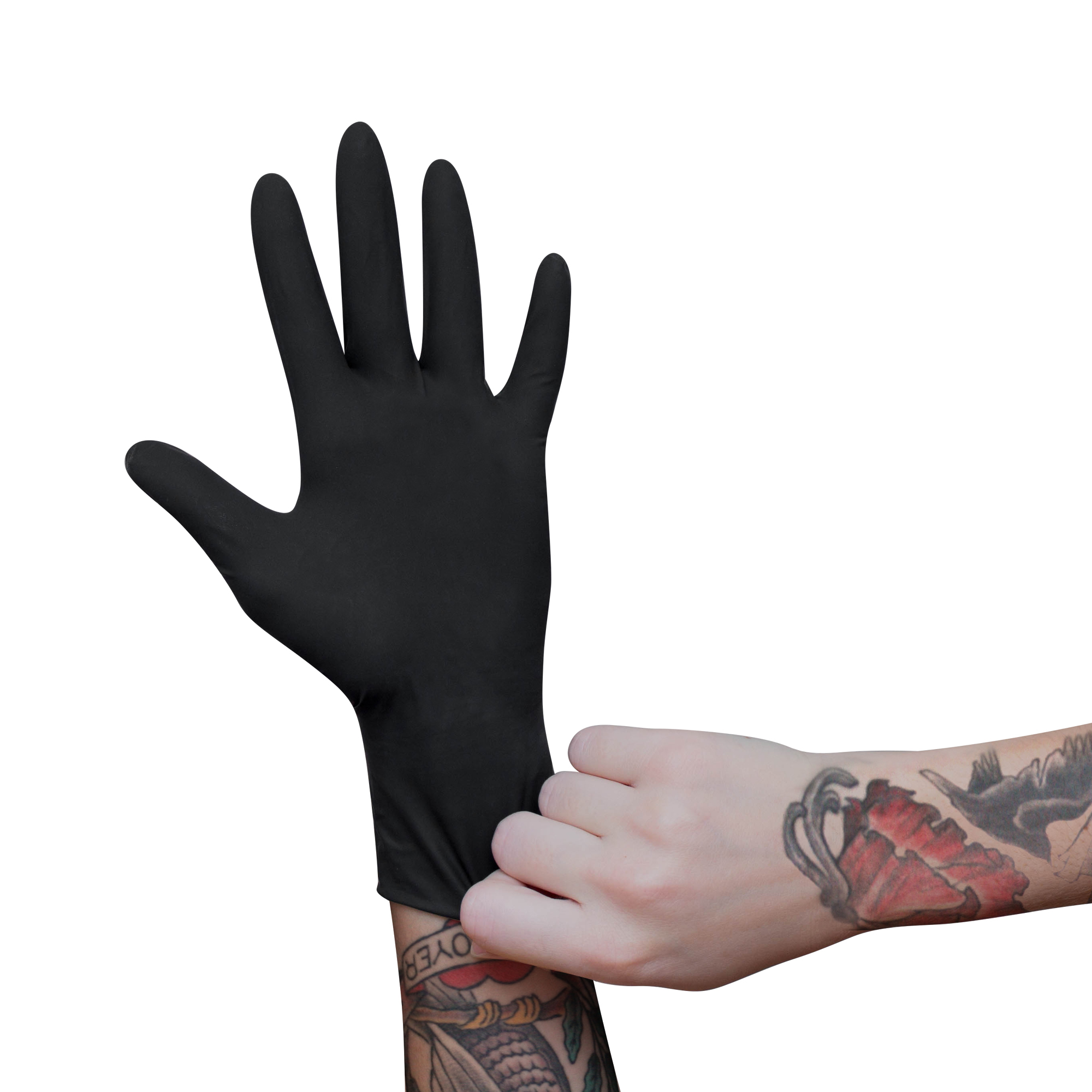 Black Skinny Gloves - M / черные нитриловые неопудренные перчатки - Image 2